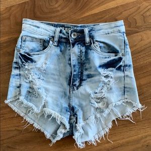 High wasted jean shorts
